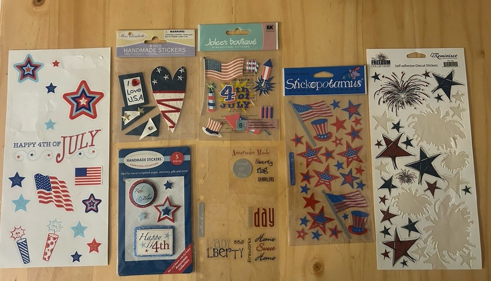 4th Of July Scrapbook Stickers LOT ; Jolee , Stickopotamus , And More