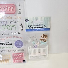 Vintage Girl Baby Shower Scrapbooking Crafting Stickers Mixed Lot Of 11 New