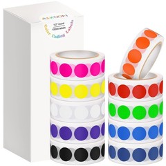 10,000 Color Coding Labels – 1/2″ Round Dot Stickers for Home Office Classroom –
