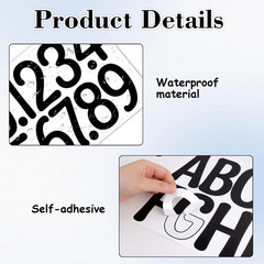 534 PCS 42 Sheets Letter Stickers Large Alphabet Number Sticker 4 Inch Poster Bo