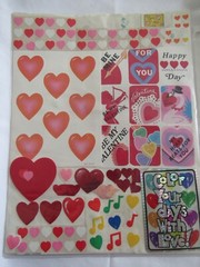 HEARTS & LOVE STICKERS – SHEETS & SINGLES – VARIOUS BRANDS – VINTAGE