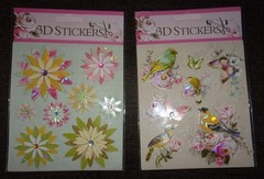 4 Packages of Creative Scrapbooking 3D Stickers- Flowers Birds Butterflies
