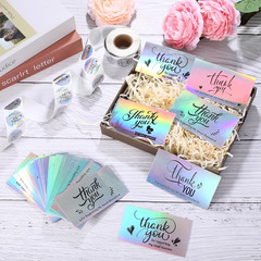 1120Pcs Thank You Stickers and Cards Set for Supporting My Small Holographic