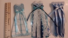 Lot Of 3 Handmade Dresses For Junk Journals scrapbooks shadow boxes Ornaments
