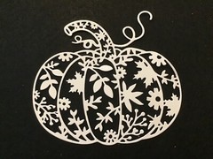 Large Fancy Fall Pumpkin Die Cut Embellishments 4” x 4-1/4” Choose Color 5 pcs