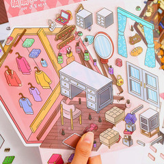 9 Sets 3D Sticker Scene, DIY 3D House Stickers for Kids and Adults