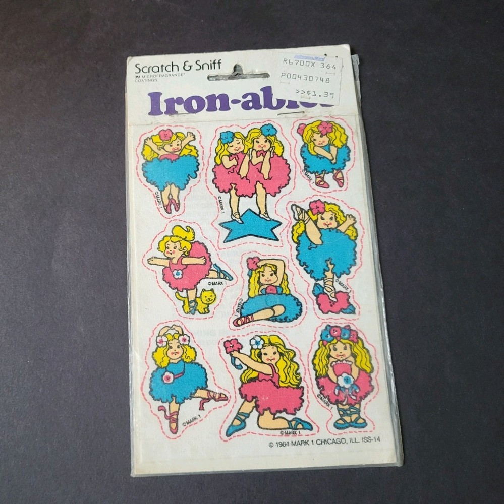New Vintage 1984 Blonde Girls 80s Scratch & Sniff Iron-ables Mark 1 Chicago ILL