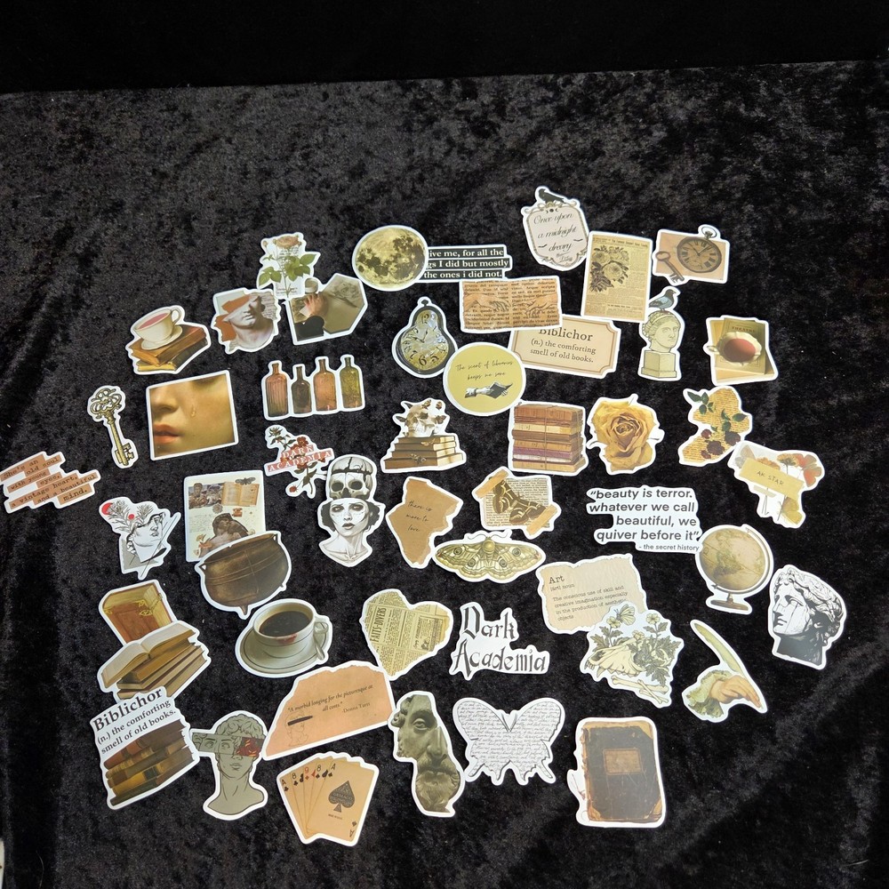50 Pk. Dark Academia Gothic Stickers