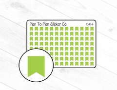 2340-6~~Green Mini Flags Planner Stickers.