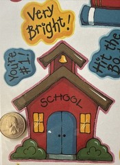 SCHOOL Die-Cut Stickers(11pc) Provo•Bus•Books•Pencil •Students•House•Card Making