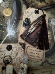 Vintage Explorer Junk Journal Kit Travel Ephemera Handmade Folio 93 Pieces