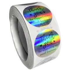 NEW Y Stickers 1″ Thank You 500ct Iridescent Labels