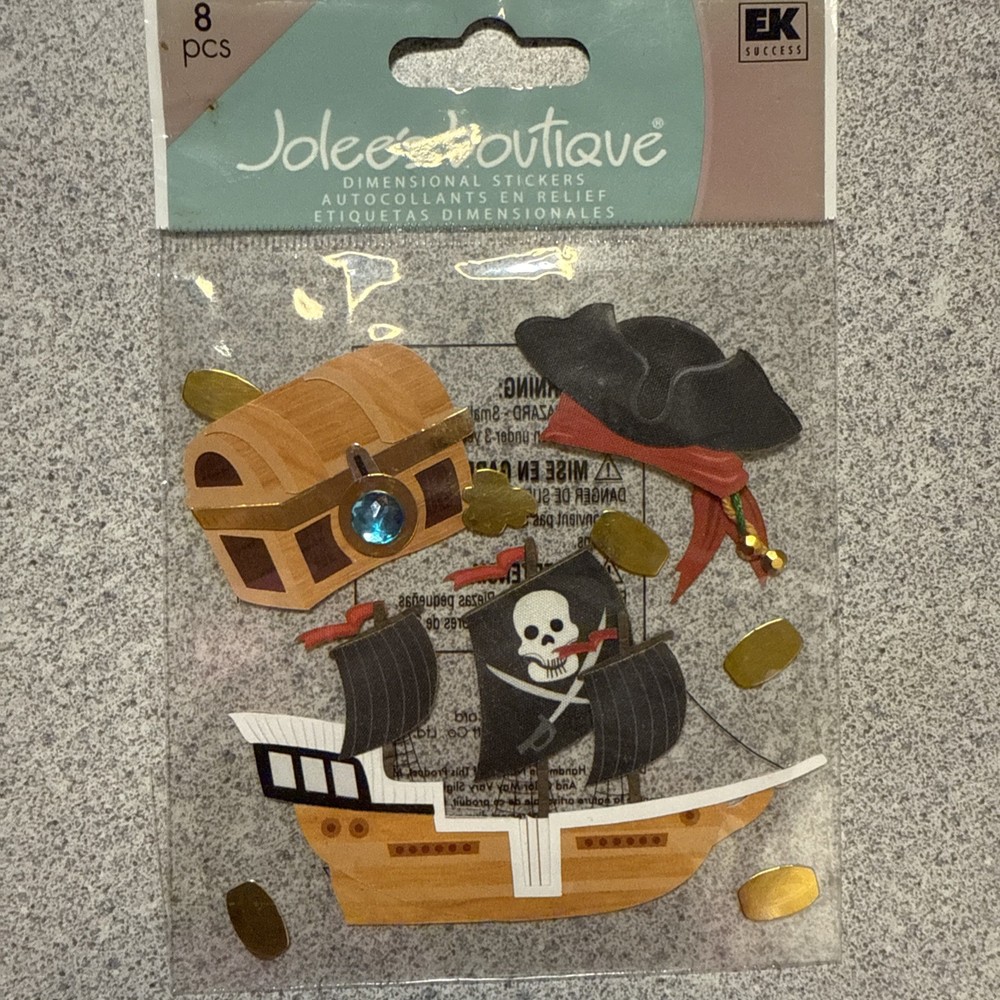 Jolee’s Boutique EK Success Dimensional Stickers “PIRATES TREASURE“ NIP (8 Pcs)