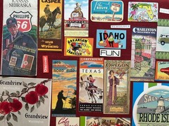 Travel Vacation Themed Bundle 96 Pieces, USA States Road Trip Kit Cutouts Cards
