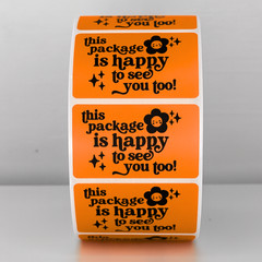 Happy to See You Stickers Labels Small Business Packaging Supplies