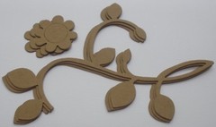 {3} FLOWER on VINE – Chipboard Flourish Die Cuts – Decorative Accents – 5 7/8″