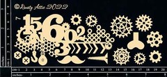 Dusty Attic Chipboard 3×8- Industrial Cluster #7, DA3379