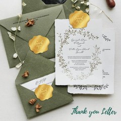 300 Pcs Gold Envelope Seal, Gold Thank You Stickers – Embossed Foil, Self-Adh…