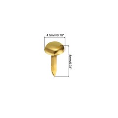 4.5 x 8 mm Mini Brads for Paper Crafts, 200 Pcs Round Paper Fastener, Gold
