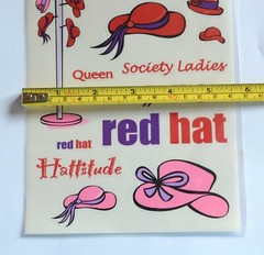 Red Hat Stickers w Red & Purple Words / Red & Pink Hats / Hattitude