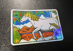 Unicorn Sticker Retro 90s Vintage Reproduction Foil Prism Baby Unicorn Decal