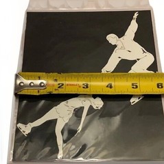Vintage Scrapbook Ice Skate Paper Stamping Station Olympics Skating MCM 1950s