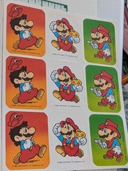 Vintage Stickers Super Mario Bros Luigi Lot 3 Sheets Paper Magic Group Nintendo