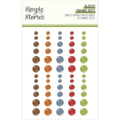 Crafts Glossy Dots SS Sticky Back Simple Vintage Woodlands Brown Red Green Blue