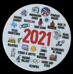 2021 a year in review stickers Corona Masks Shots 3 Lot