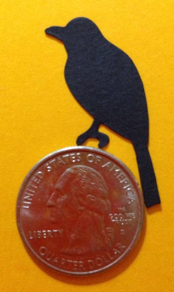 BLACK CROW/RAVEN Die-Cuts(6pc) Approx:1-1/2″ X 1/2″Halloween•Edgar Allen Poe•