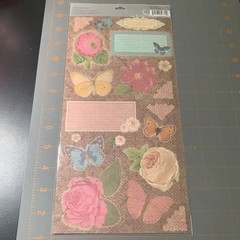 K&Company- Cardstock Die Cuts & Studio 112- Embossed Stickers flowers Butterfly