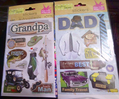2 NEW packs POP UP DAD & GRANDPA scrapbooking stickers 18 pc fishing family man