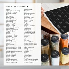 Round Black Spice Labels Stickers – Waterproof & Oil Resistant Pantry Labels – S