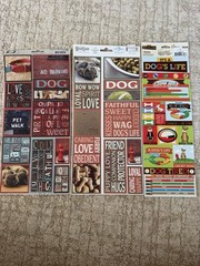Lot Of 23 Sheets Assorted Dog Puppy Themed Scrapbooking Stickers Die Cut Crafts
