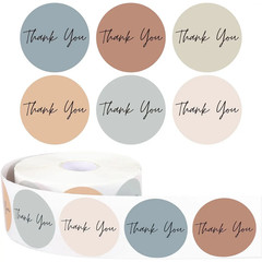 100-500Pcs 1Inch Thank You Simple Word Art Gift Sealing Stickers Design Scrapboo