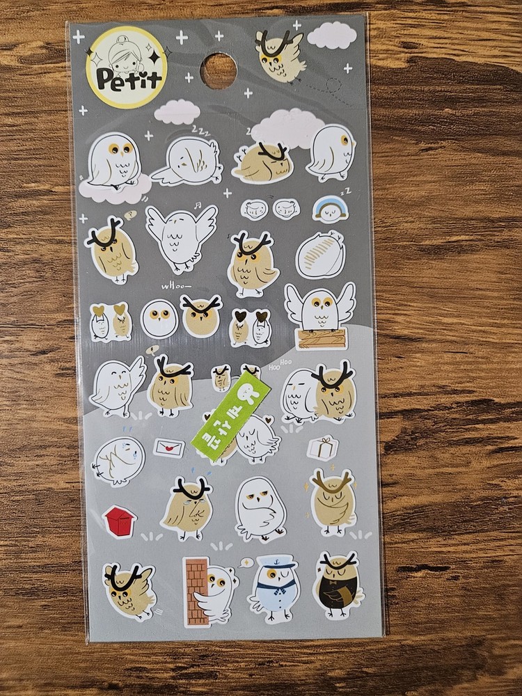 Petit Fancy Twin Owl Cute Kawaii Stickers Korean Brand New
