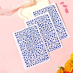 3 Sheets Dark Blue Rhinestone Stickers Self Adhesive Gems 3-6mm Diameter Diamant