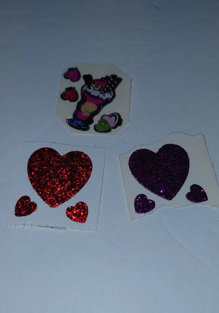 Glitter Stickers Metallic Sparkling Milk Shake & Hearts