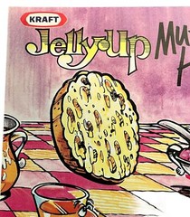 Vintage 1989 Kraft Jelly Up Muffin Head Stickers Butter Grapes Faces Egg 80s