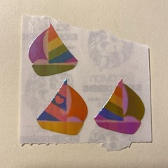 Vintage Mini Sailboat Sticker Scrapbook Craft Stickers SANDYLION