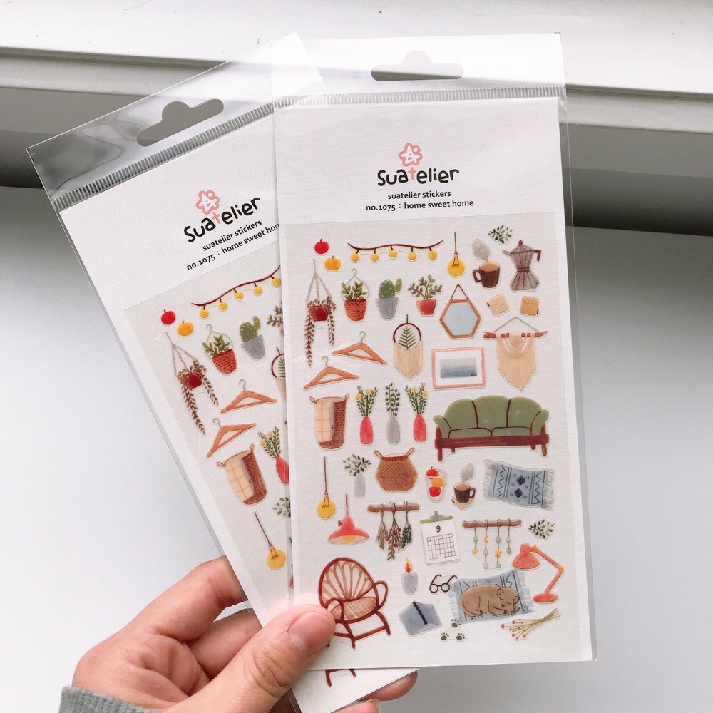 Suatelier Home Sweet Home Sticker Sheet | Korean Stationery Craft Scrapbooking