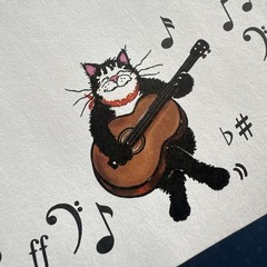 Vintage 80s 90s Hatley Cat Guitar Music Notes Note Stationary Paper Sheets