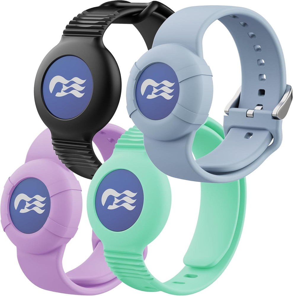 4-Pack Princess Cruise Medallion Holder for Kids and Adults, Silicone Wristbands