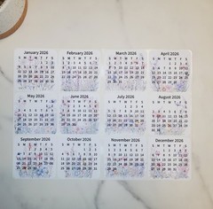 Mini Calendar Stickers with Flowers for Planners and Journals | Monthly Stickers
