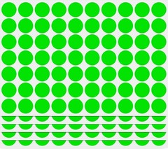 1050 Pack of 3/4 Inch Fluorescent Green Coding Circle Stickers for Easy Organ…