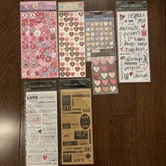 Assorted Scrapbooking Stickers/Cardstock Embellishments Valentine’s/Love Theme