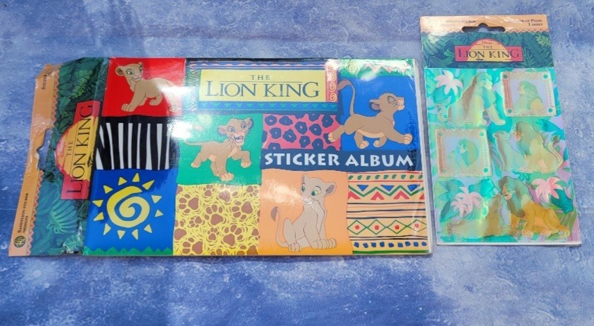 Vintage Disney The Lion King Sandylion Sticker Book Mother of Pearl Stickers NEW