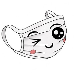 Cute Mask, Waterproof, Vinyl Sticker