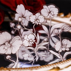 16Pcs Vintage Flowers Stickers Blossom Transparent Sticker Journal Planner Craft