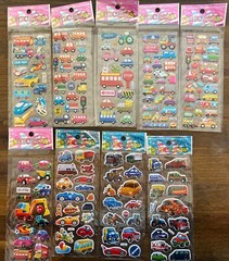 9 Packs Of Vehicle/transportation Stickers – Brand New!
